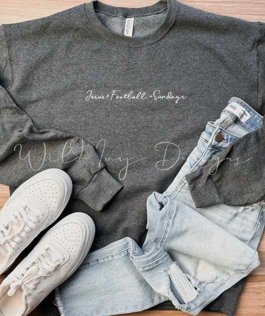 Jesus Football Sundays Grey Crewneck