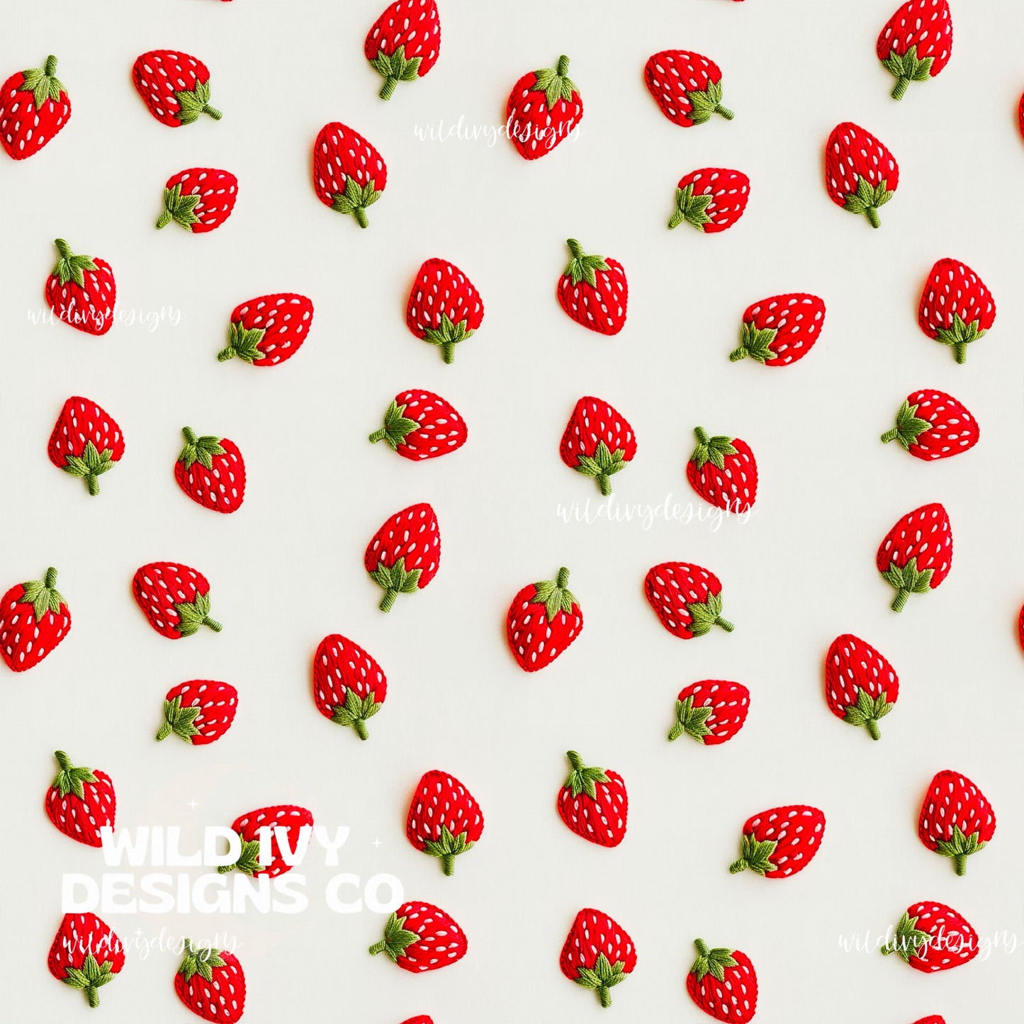 Embroidery Dainty Strawberries