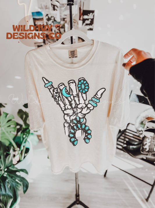 Turquoise Hang Loose Skelly