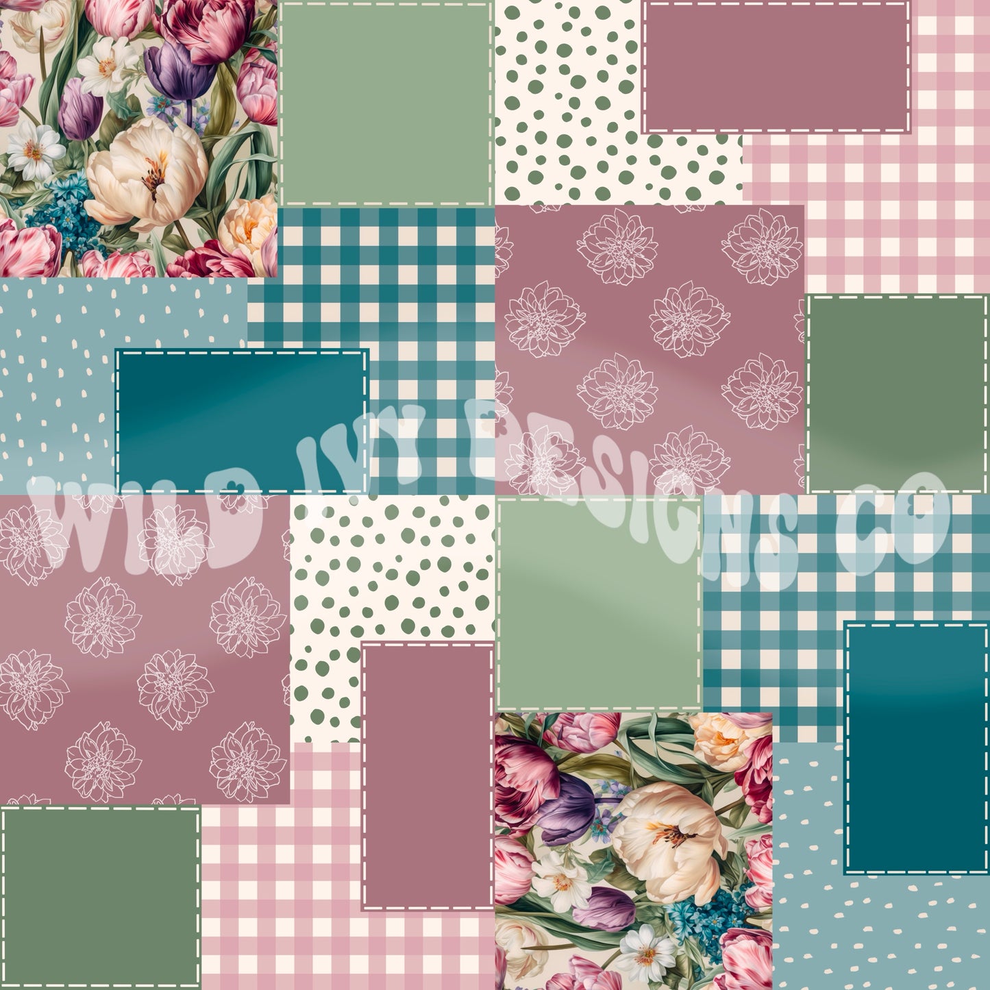 Bright Spring Floral Patchwork