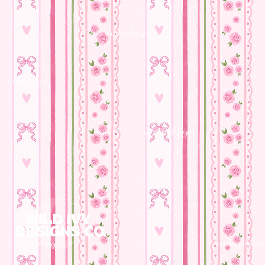 SPRING PINK COQUETTE STRIPES