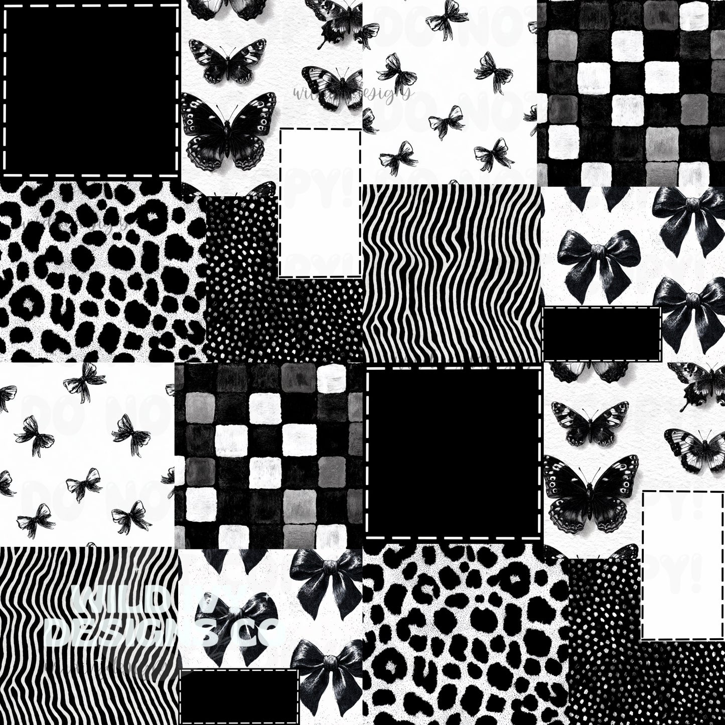 Monochrome Retro Patchwork