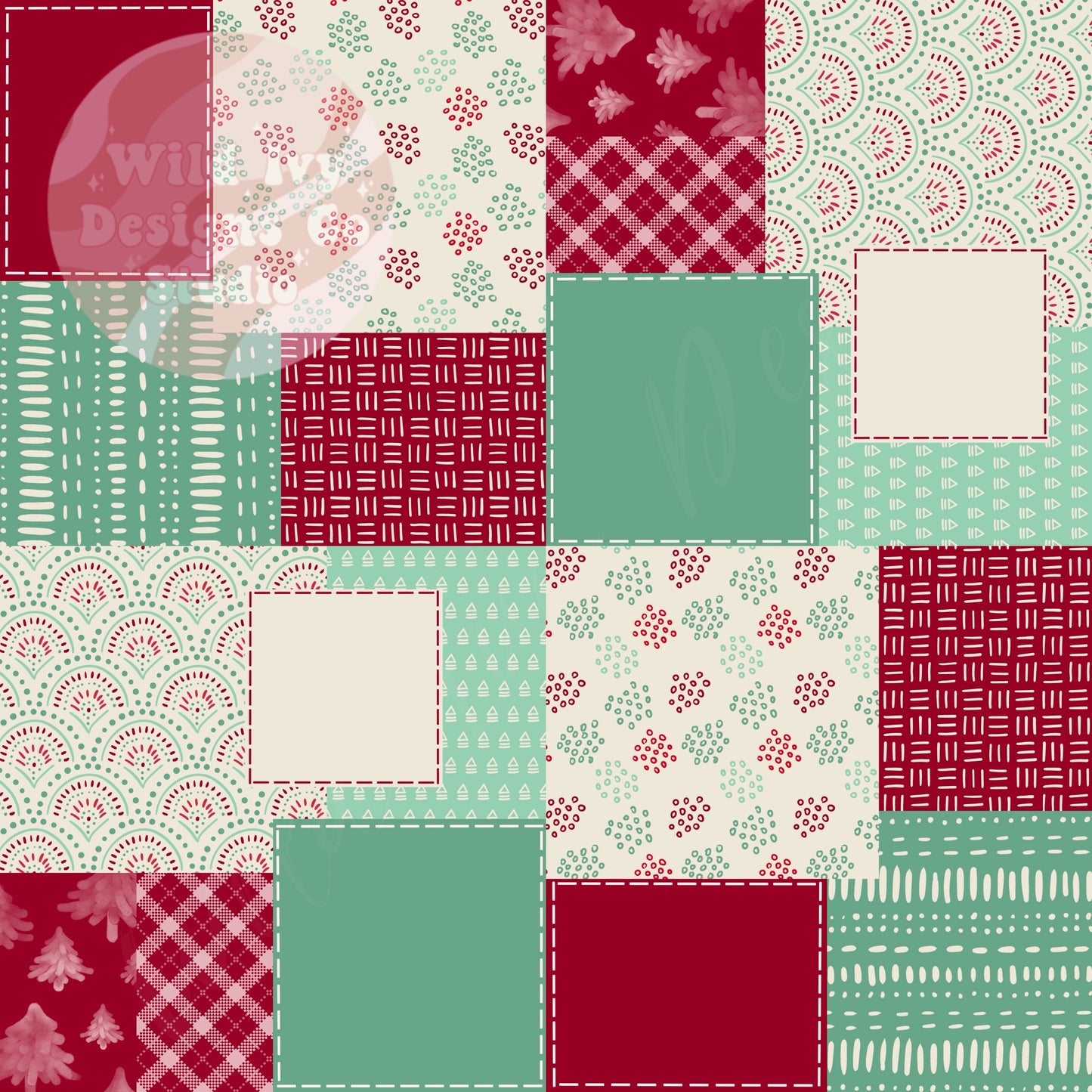 Mint Green Holiday Patchwork