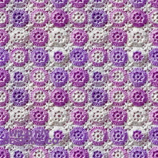 Dainty White and Purple Crochet