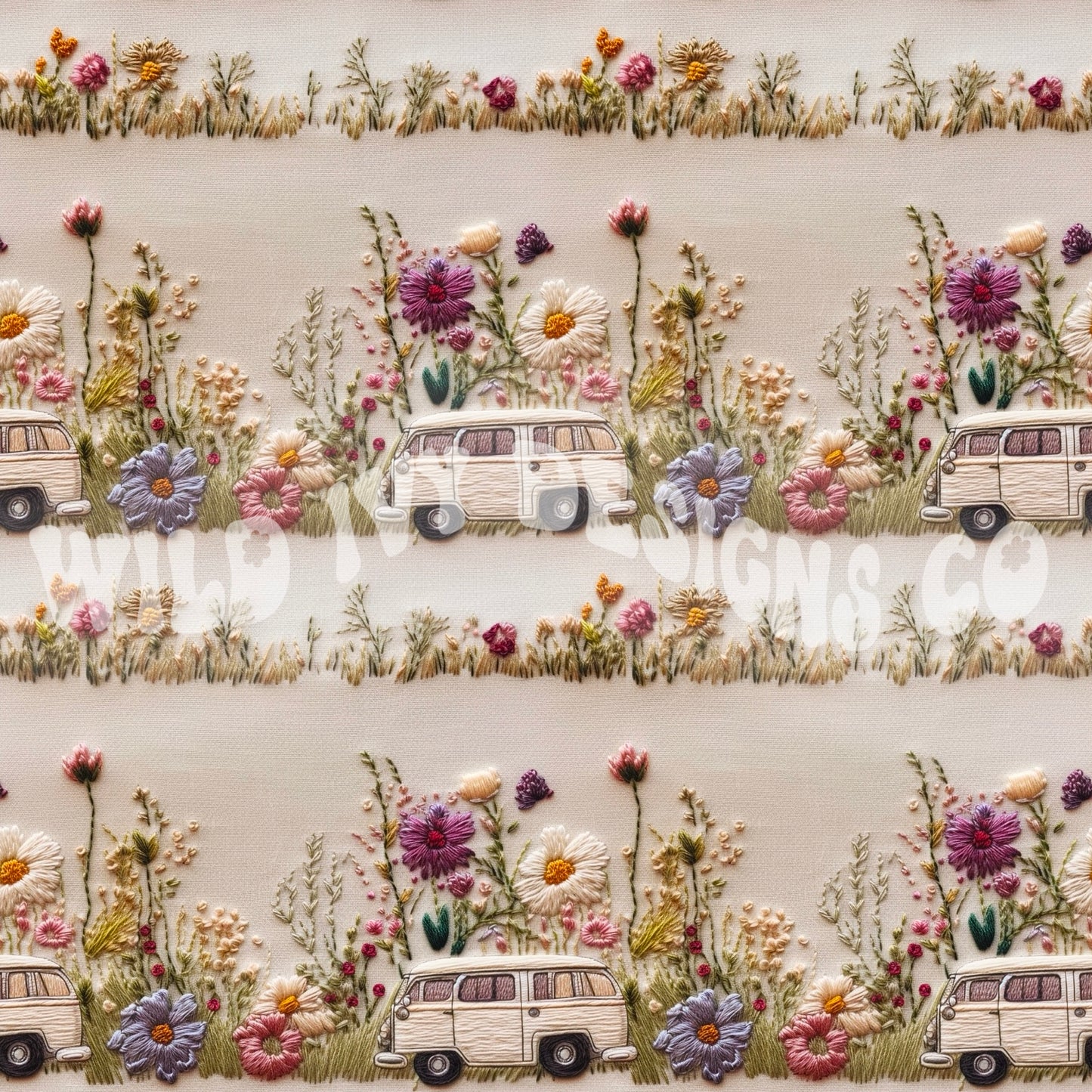 Spring Floral Vintage Embroidery Vans