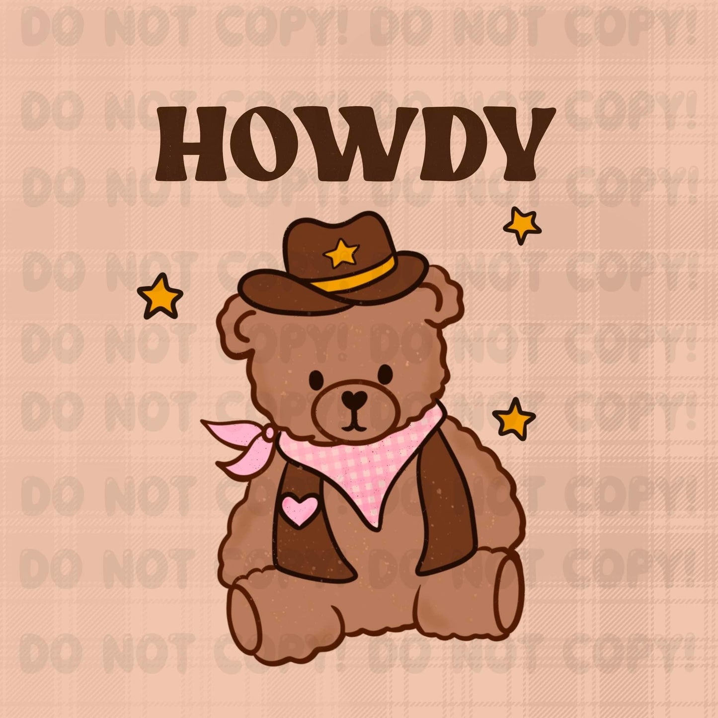 Howdy Bear PNG (Pink)