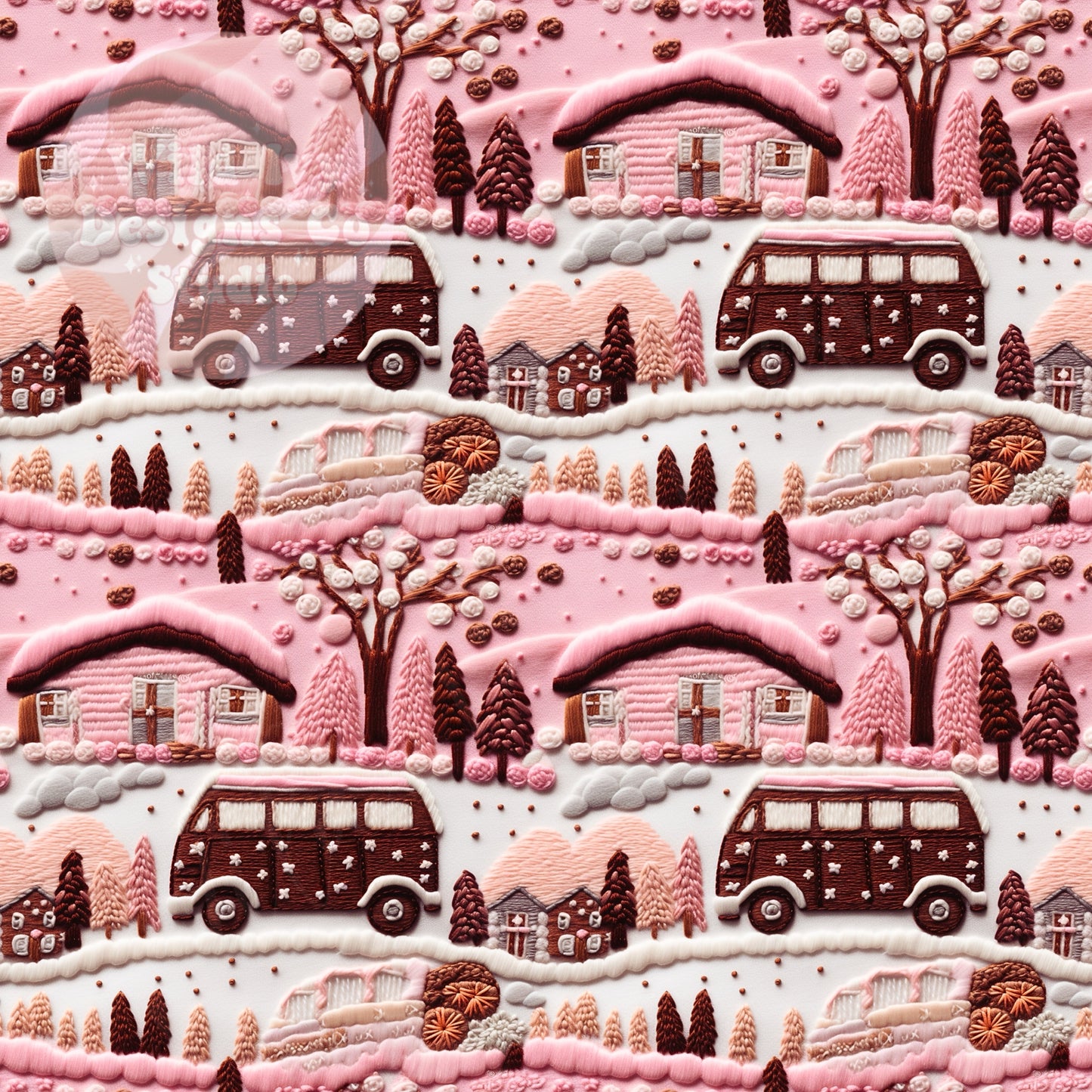 Embroidery Gingerbread Vans Seamless