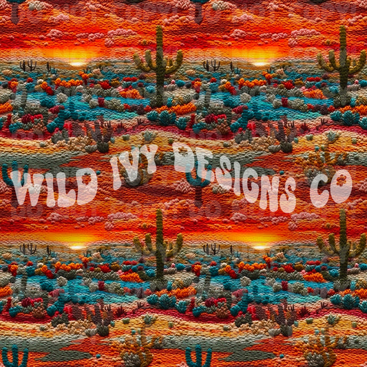 Western Desert Sunset Embroidery 2