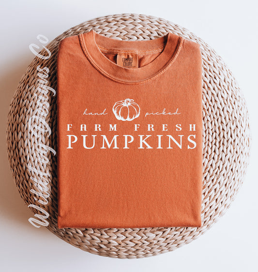 Hand Picked Farm Fresh Pumpkins (black font option)