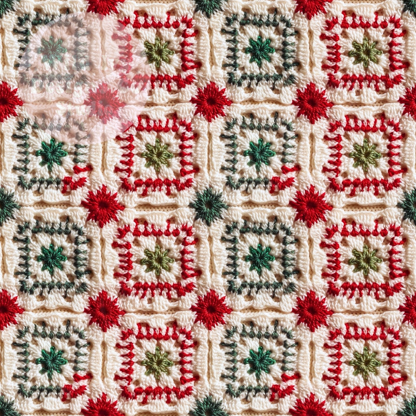 Christmas Crochet Quilt Bright