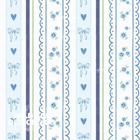 SPRING BLUE COQUETTE STRIPES