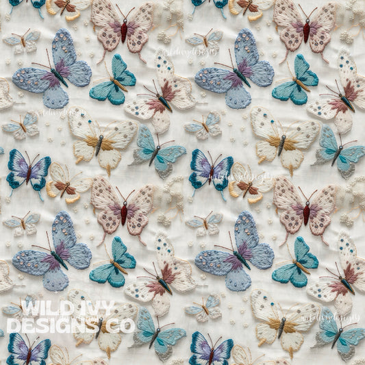 Blue and Lilac Whimsy Butterflies