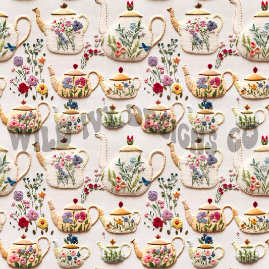 Embroidery Floral Tea Kettles