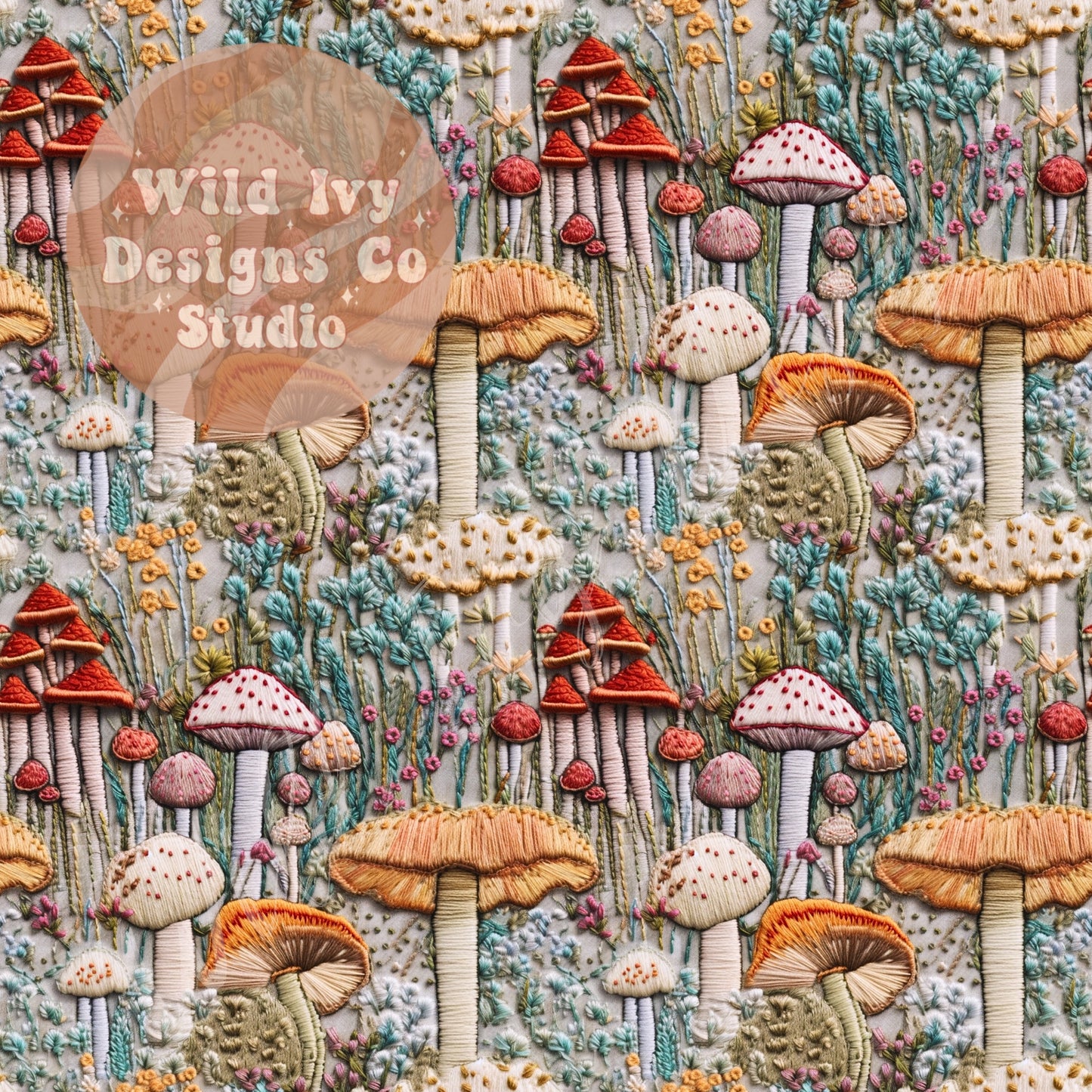 Whimsi Mushroom Garden Embroidery