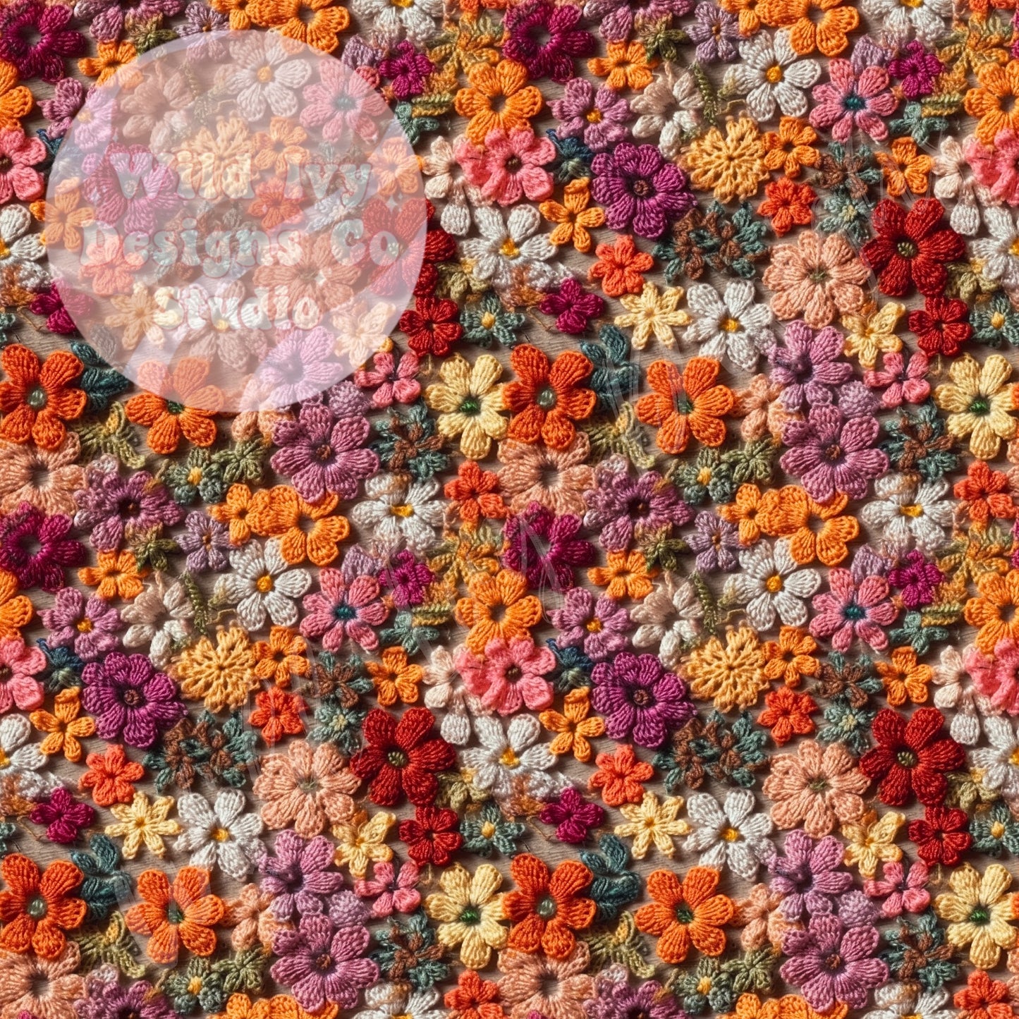 Bright Autumn Small Daisys Embroidery