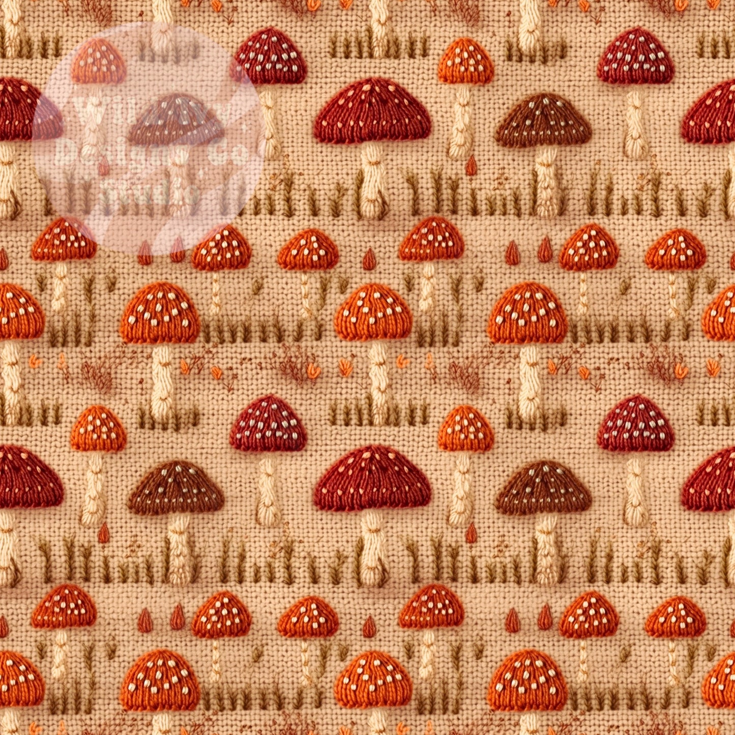 Embroidery Fall Colored Mushies