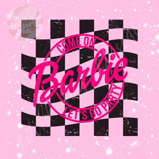 Checkered Grunge Barb PNG