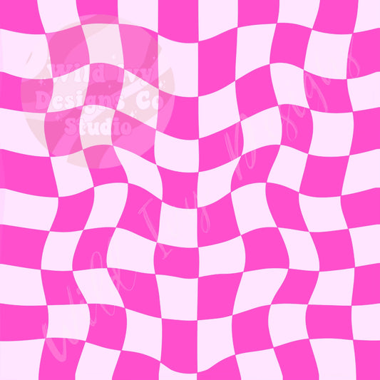 Barb Pink Wavy Checks