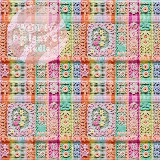 Pastel Rainbow Embroidery Patchwork