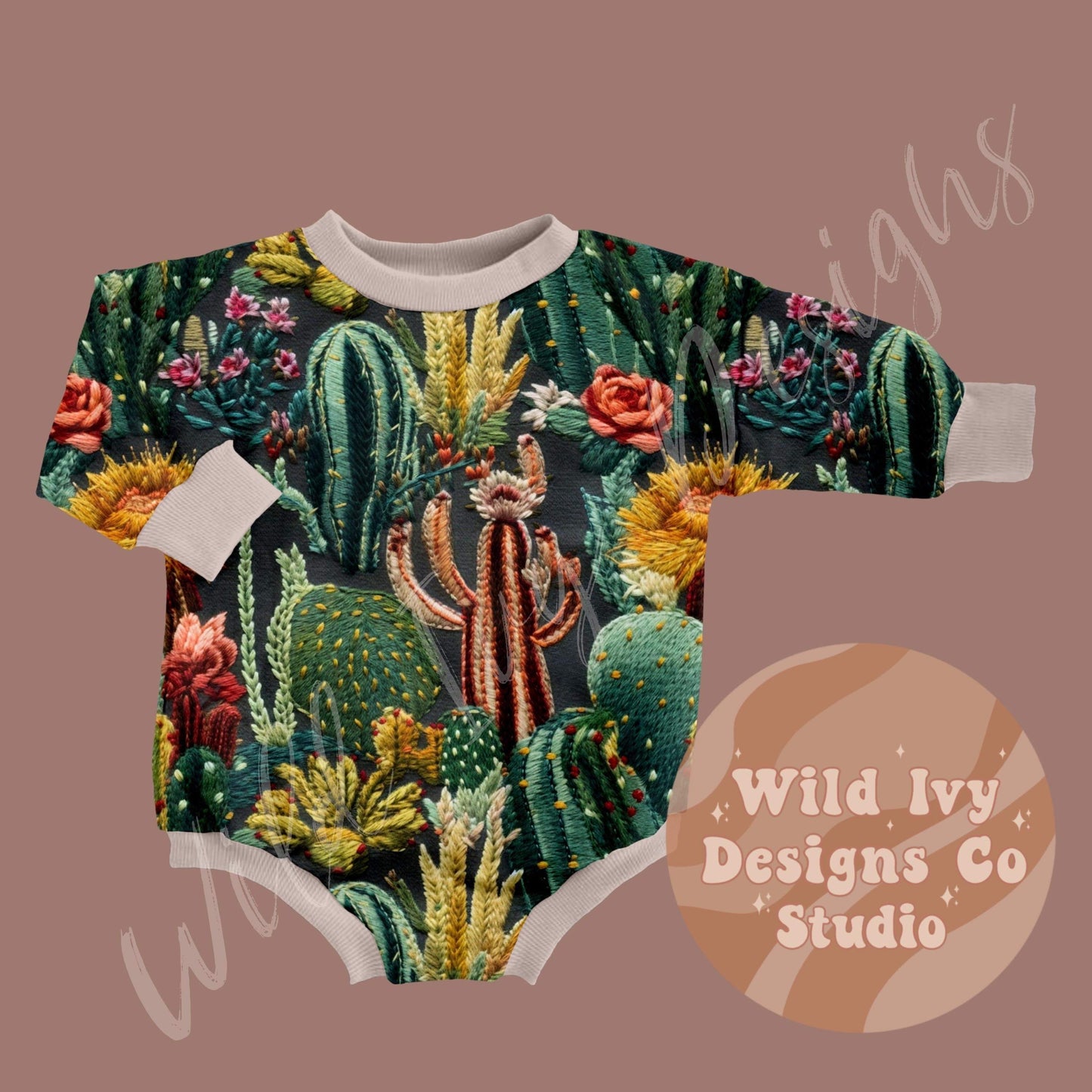 Embroidery Bright Cacti