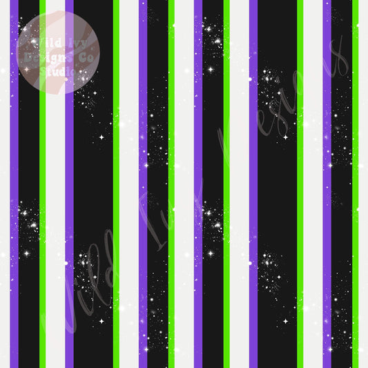 Sparkle Stripes Purple Black and Green Cord