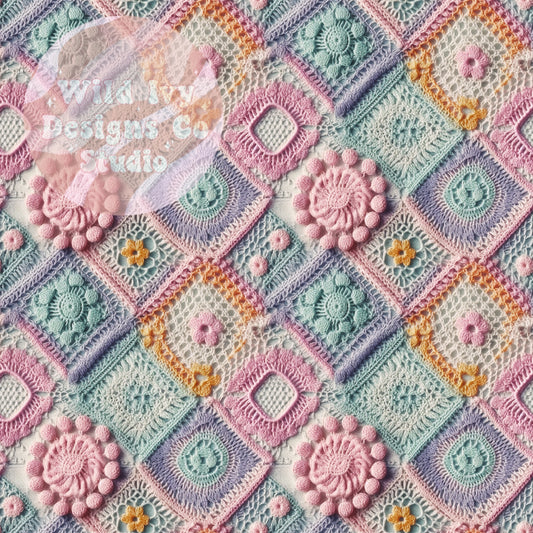 Pastels Embroidery Patchwork