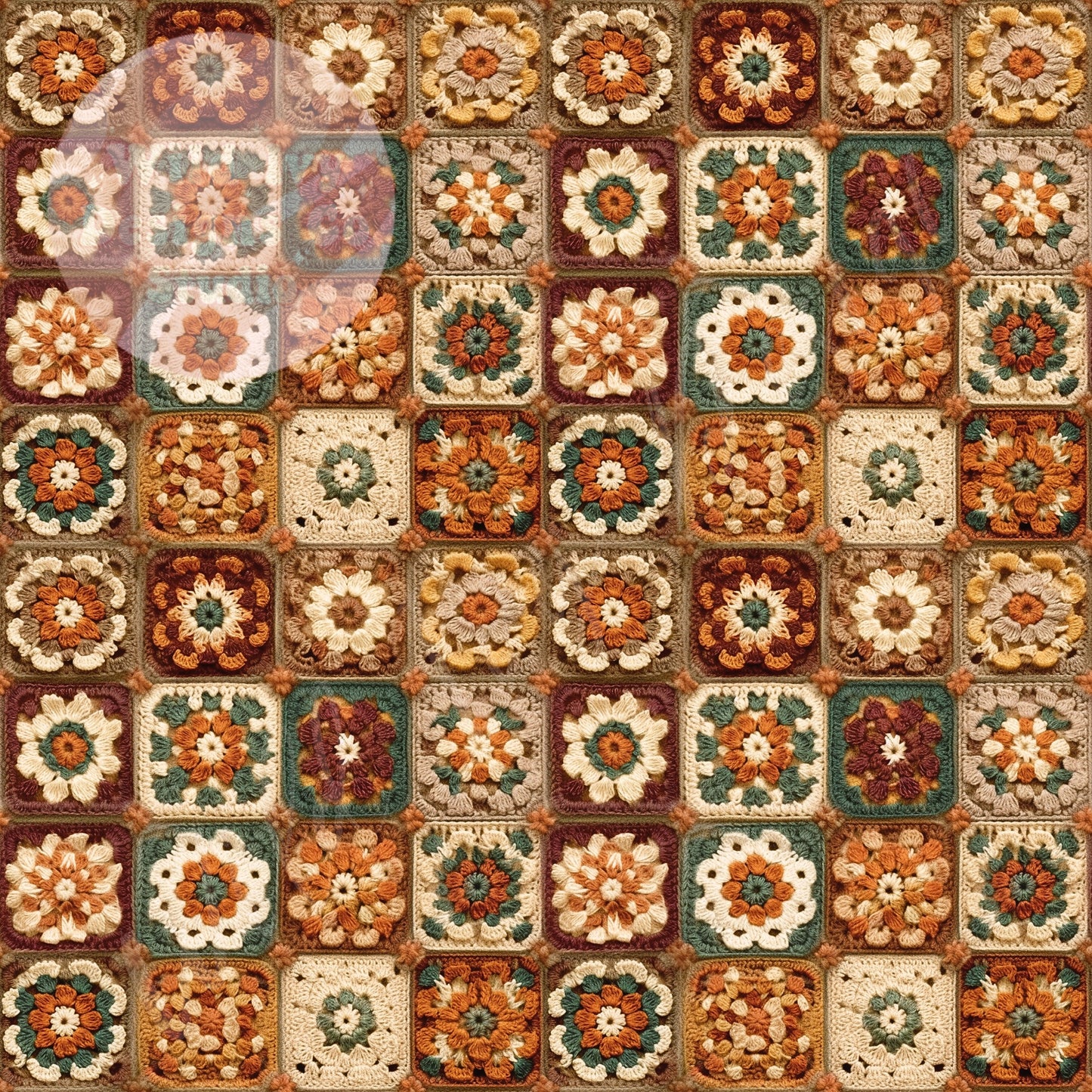 Fall Crochet Quilt Sage & Rust