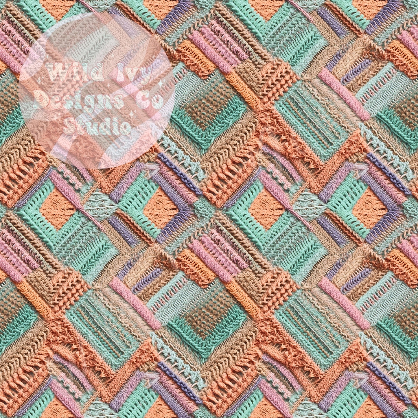 Pastel Diamond Embroidery Patchwork