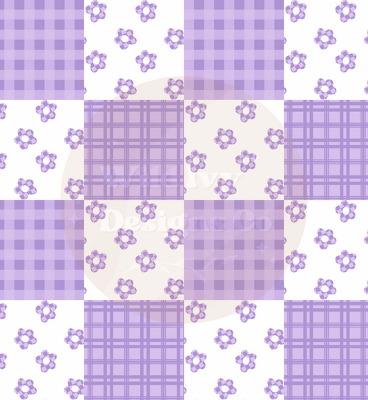 Lavender Daisy Check Patchwork