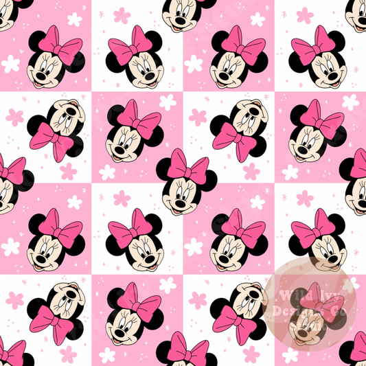 Checkered Spring Mouse Seamless Design