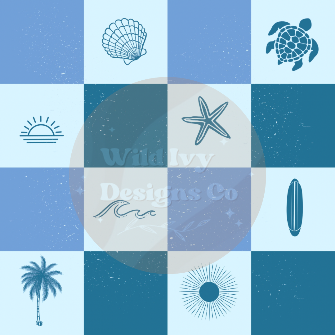 Blue Beachy Checks – Wildivydesignsco