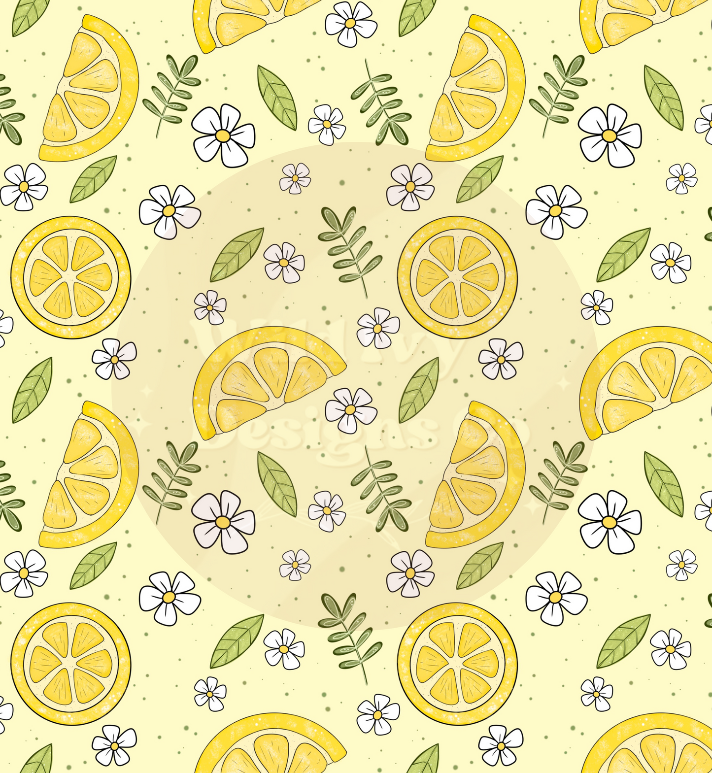 Lemon Flowers Seamless File Cream