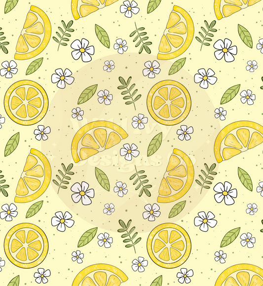 Lemon Flowers Seamless File Cream