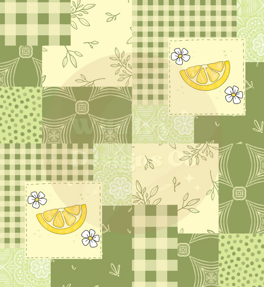 Lemon Flowers Quilt Patchwork