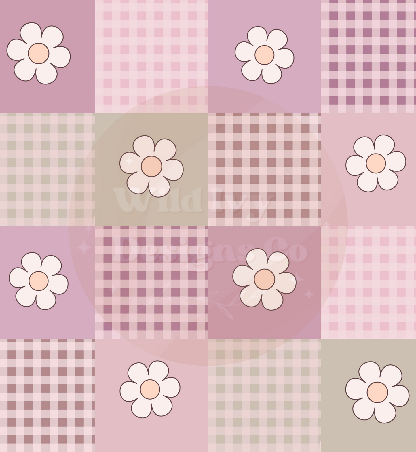 Daisy Patchwork Checks (Purple) Seamless File