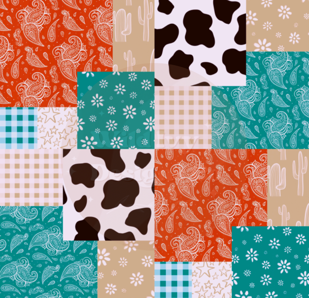 Copy of Western Quilt Patchwork Rust & Teal