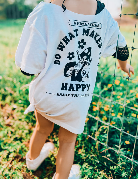 Do What Makes You Happy Mushie (Front & Back)