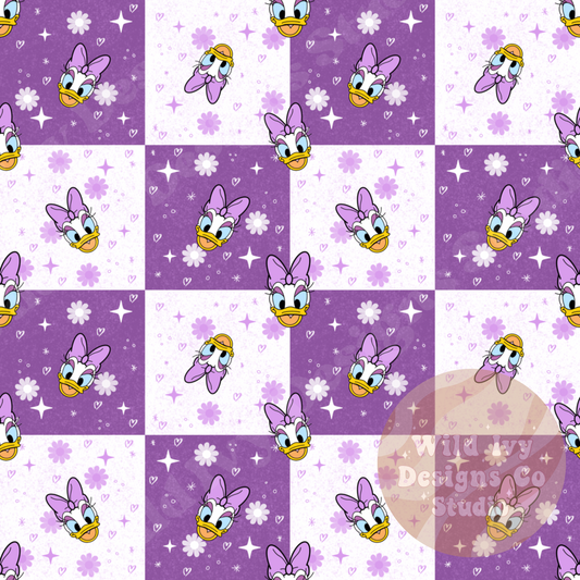 Checkered Spring Duck Seamless Design