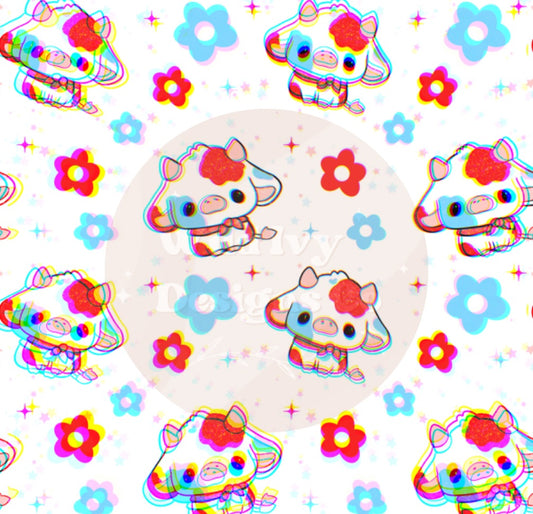 Red White & Moo Stars Trippy Seamless File