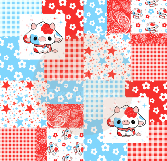 Red White & Moo Quilt Patchwork