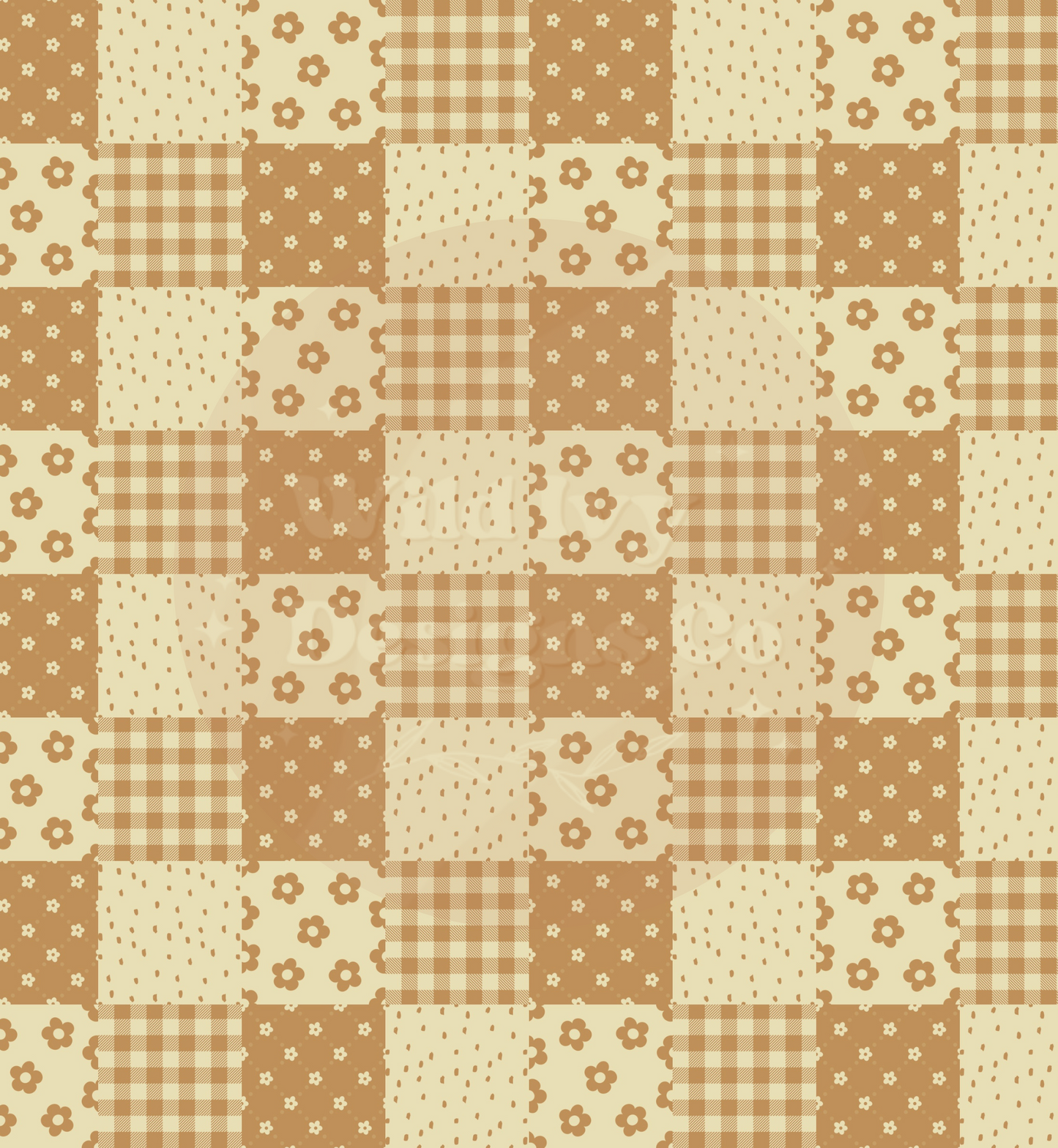 GoldIsh Brown Patchwork Checks Seamless File