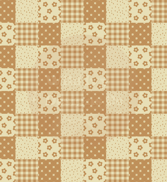 GoldIsh Brown Patchwork Checks Seamless File