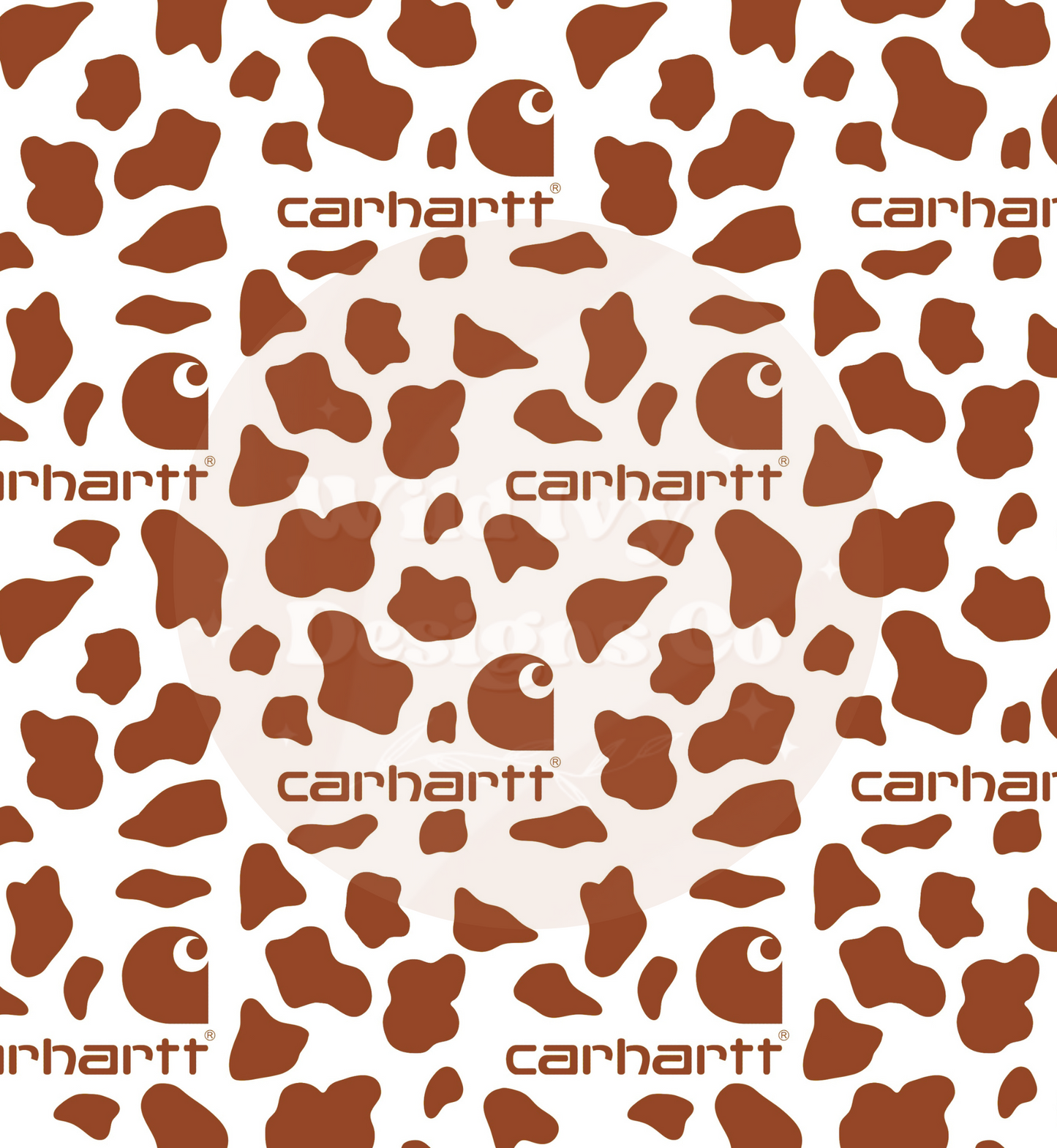 Car Heart Cow Print Seamless File (Brown)