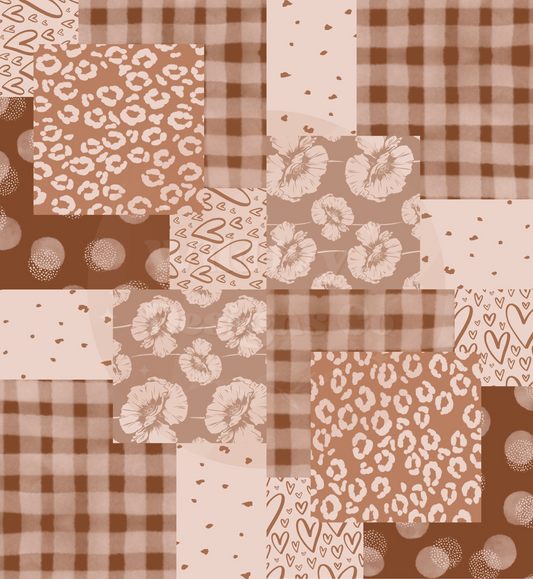 Cheetah Plaid Neutral Quilt Patchwork