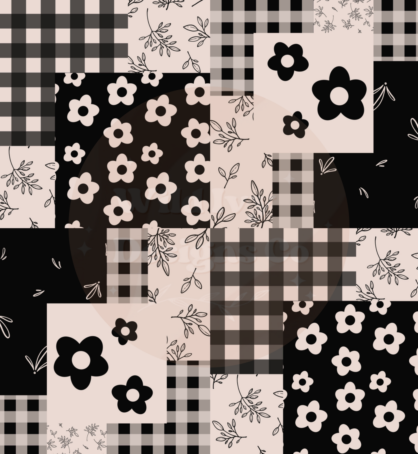 Black & Off White Quilt Patchwork