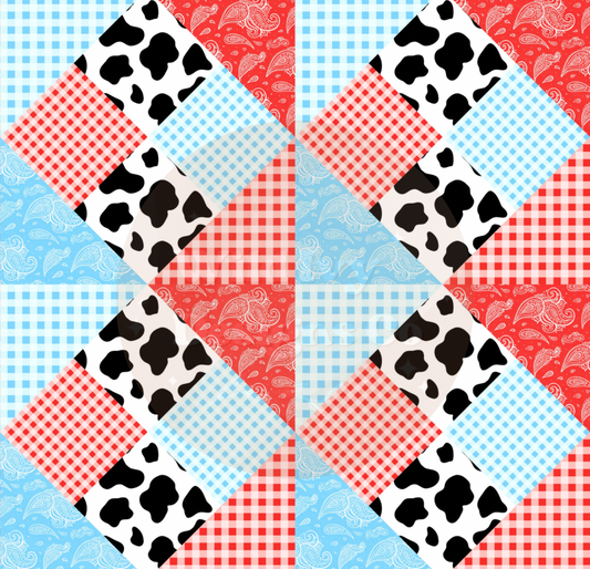 RWB Western Diamond Gingham Cow Patchwork