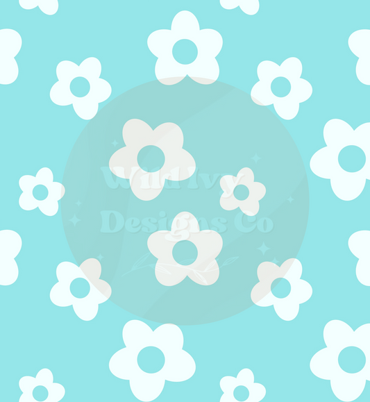 Retro Daisy (Light Blue)