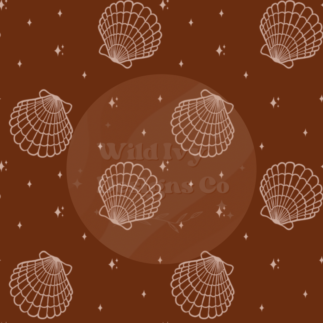 Shell Design Brown Ink Dark Brown Shells – Wildivydesignsco
