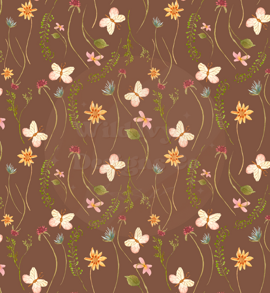 Wildflowers Seamless Design (Brown Colorway)