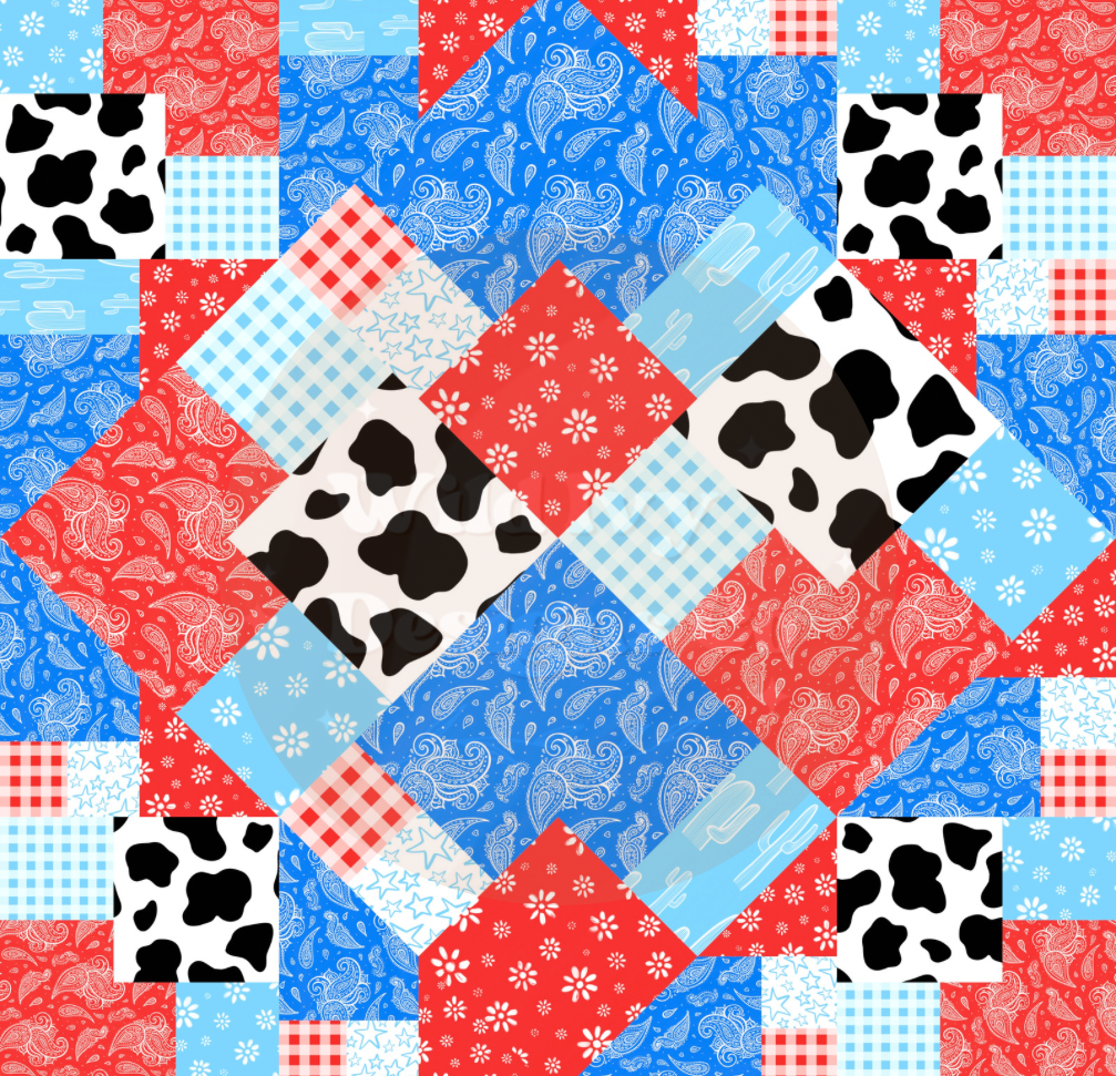 RWB Western Diamond Cow Patchwork